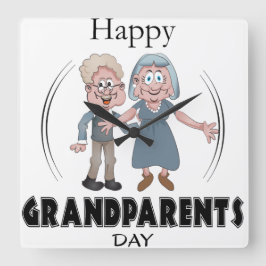 Happy Grandparents Day Clock Quadratische Wanduhr