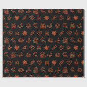 Happy grauenhaftes Halloween-Muster - Schwarz Geschenkpapier (Flach)