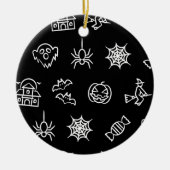 Happy grauenhaftes Halloween-Muster - Schwarz Keramik Ornament (Vorne)