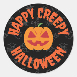 Happy grauenhaftes Halloween Runder Aufkleber