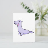 Happy Gray/Gray Cartoon Siegel gegenüber dem Verla Postkarte (Stehend Vorderseite)