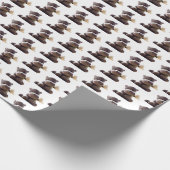 Happy Gray Hippo Holding Daisy, Niedliche Liebe Fo Geschenkpapier (Ecke)