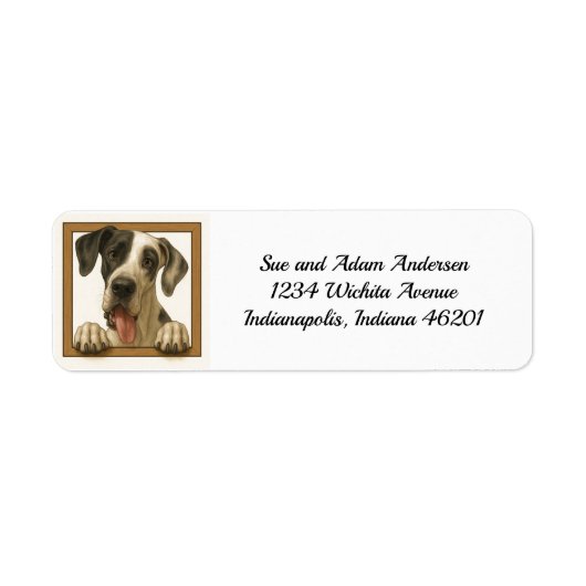 Happy Great Dane Return Address Label (Vorne)