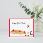 Happy Greece Oaster Watercolor Food Postkarte (Stehend Vorderseite)