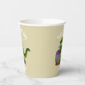 Happy Green Alligator Kochen Cartoon Pappbecher (Links)