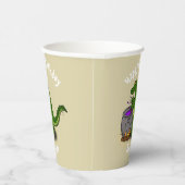 Happy Green Alligator Kochen Cartoon Pappbecher (Rechts)