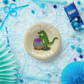 Happy Green Alligator Kochen Cartoon Pappteller (Party)