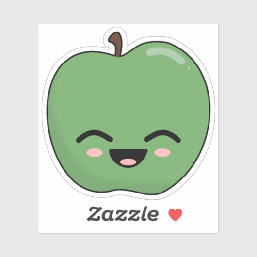 Happy Green Apple Aufkleber (Blatt)