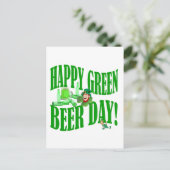 Happy Green Bier Day Postkarte (Stehend Vorderseite)