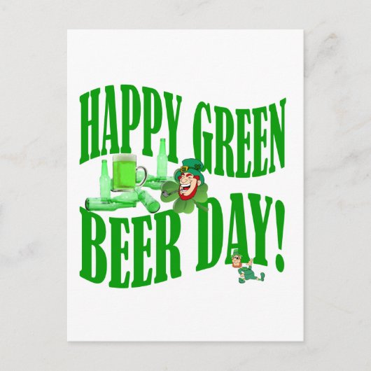 Happy Green Bier Day Postkarte (Vorderseite)