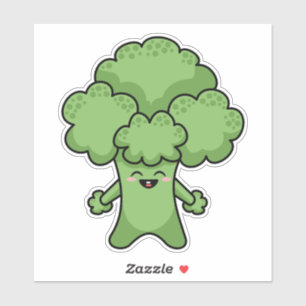 Happy Green Broccoli Aufkleber