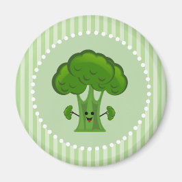 Happy Green Broccoli Magnet