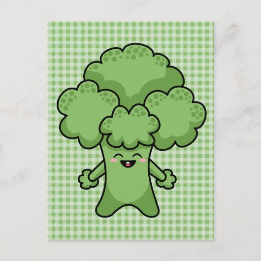 Happy Green Broccoli Postkarte (Vorderseite)