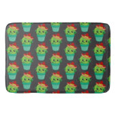 Happy Green Cactus in a Red Sombrero Pattern Badematte (Vorderseite)