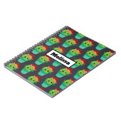 Happy Green Cactus in a Red Sombrero Pattern Notizblock (Linke Seite)