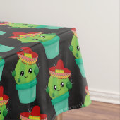 Happy Green Cactus in a Red Sombrero Pattern Tischdecke (Beispiel)