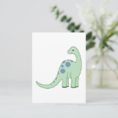 Happy Green Cartoon Dinosaur Postkarte (Stehend Vorderseite)