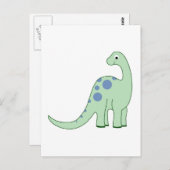 Happy Green Cartoon Dinosaur Postkarte (Vorne/Hinten)