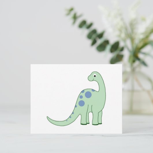 Happy Green Cartoon Dinosaur Postkarte (Stehend Vorderseite)