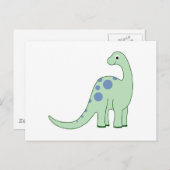 Happy Green Cartoon Dinosaur Postkarte (Vorne/Hinten)