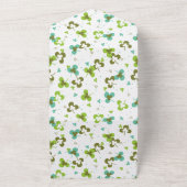 Happy Green Clover Blätter Art Pattern All In One Einladung (Außenbereich)