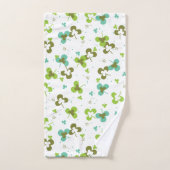 Happy Green Clover Blätter Art Pattern Badhandtuch Set (Handtuch)