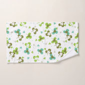 Happy Green Clover Blätter Art Pattern Badhandtuch Set (Handtuch)