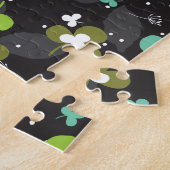 Happy Green Clover Blätter Art Pattern II Puzzle (Seite)
