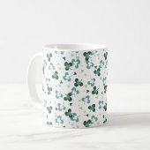 Happy Green Clover Blätter Art Pattern III Kaffeetasse (Vorderseite Links)
