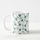 Happy Green Clover Blätter Art Pattern III Kaffeetasse (Links)