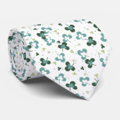 Happy Green Clover Blätter Art Pattern III Krawatte (Gerollt)