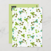 Happy Green Clover Blätter Art Pattern Postcard