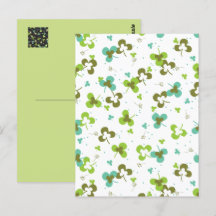 Happy Green Clover Blätter Art Pattern Postcard