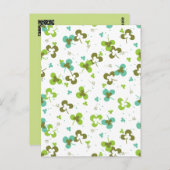 Happy Green Clover Blätter Art Pattern Postcard Postkarte (Vorne/Hinten)