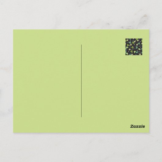 Happy Green Clover Blätter Art Pattern Postcard Postkarte (Rückseite)