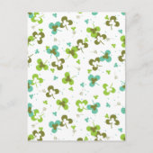 Happy Green Clover Blätter Art Pattern Postcard Postkarte (Vorderseite)