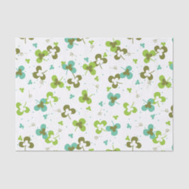 Happy Green Clover Blätter Art Pattern Seidenpapier