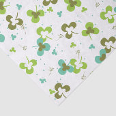 Happy Green Clover Blätter Art Pattern Seidenpapier (Ausschnitt)