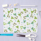 Happy Green Clover Blätter Art Pattern Seidenpapier (Handwerk)