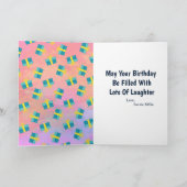 Happy Green Dinosaur Geburtstag Personalisieren  Karte (Innenseite)