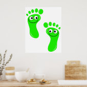 Happy Green Feet Poster (Küche)