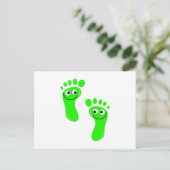 Happy Green Feet Postkarte (Stehend Vorderseite)