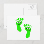 Happy Green Feet Postkarte (Vorne/Hinten)