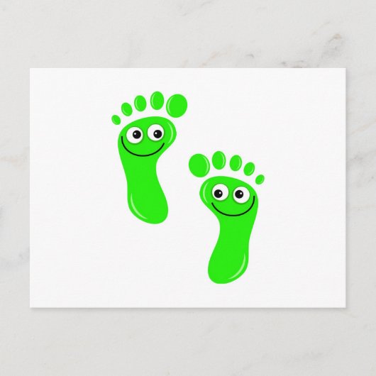 Happy Green Feet Postkarte (Vorderseite)