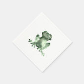 Happy Green Frog White Decodin Papierservietten (Ecke)