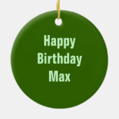 Happy Green Grape Custom Geburtstag Keramikornament (Hinten)