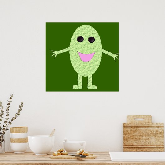 Happy Green Grape Poster (Küche)