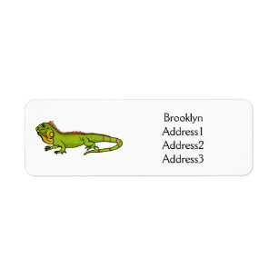 Happy Green iguana Cartoon Illustration