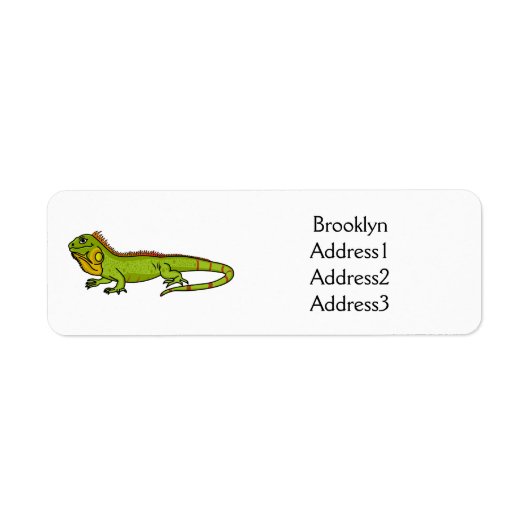 Happy Green iguana Cartoon Illustration (Vorne)