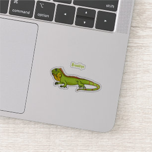 Happy Green iguana Cartoon Illustration Aufkleber